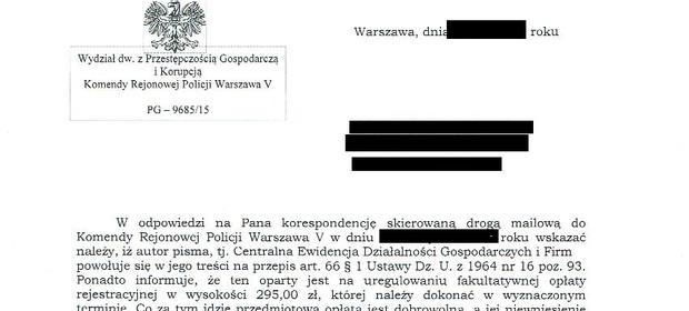 Czytelnik zgłosił na policję próbę wyłudzenia. Policja jednak uważa, że problemu nie ma