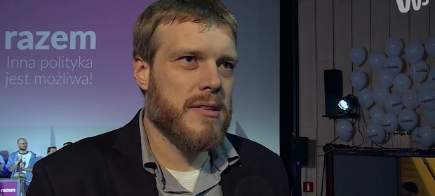 Adrian Zandberg - członek zarządu Partii Razem i jej najbardziej rozpoznawalna twarz.
