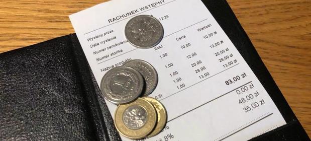 Rachunek wstępny nie może służyć do rozliczania należności w lokalu gastronomicznym.