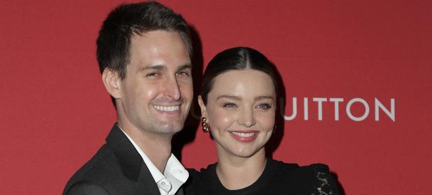 8 stycznia 2018 r. Evan Spiegel z żoną Mirandą Kerr