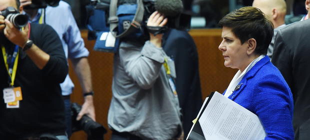 Premier Beata Szydło podczas drugiego dnia szczytu Unii Europejskiej w Brukseli