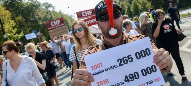 Frankowicze dzięki umacnianiu złotego mają coraz mniej powodów by wychodzić na demonstracje